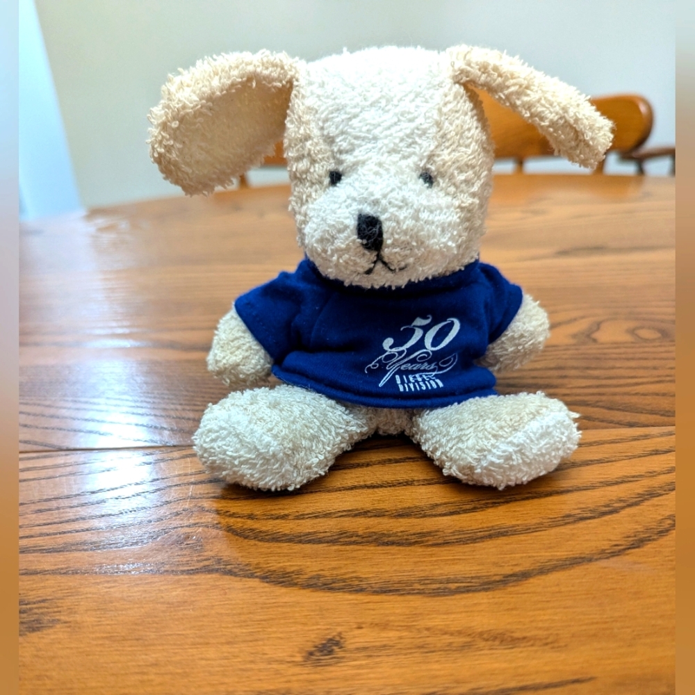 Terry cloth stuffed animal, Dog, celebration of 50 Years of Diesel Div. at GM.